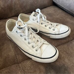 Women’s White Leather Converse All-Star